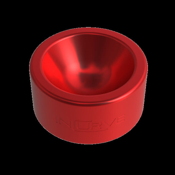 Incurve Polished Candy Red Satin Clear wheel finish swatch